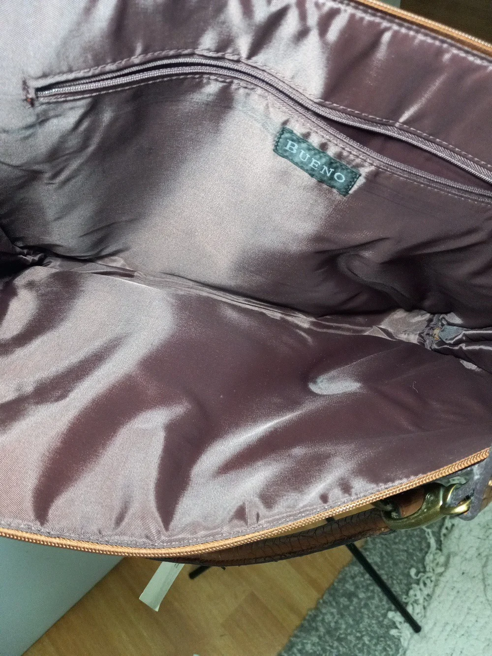 Bueno Tan Croc-Embossed Laptop Business Tote Shouldet Trap NWT